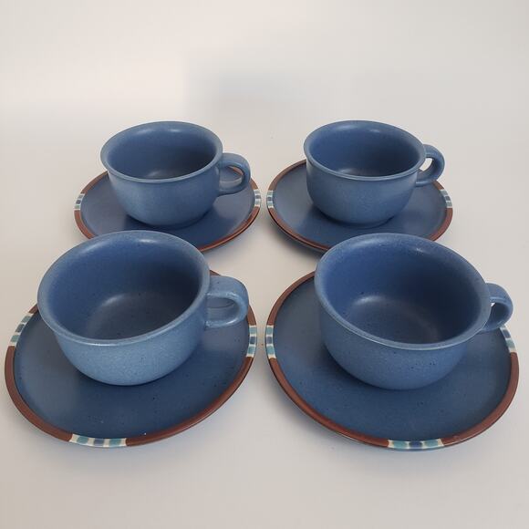 Dansk‎ Mesa Sky Blue Cups & Saucers - SET OF FOUR 4 KW Japan NICE! - Picture 1 of 5